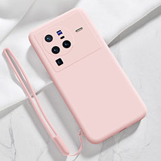 Silikon Hülle Handyhülle Ultra Dünn Flexible Schutzhülle 360 Grad Ganzkörper Tasche YK3 für Vivo X80 Pro 5G Rosa