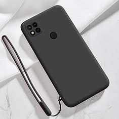 Silikon Hülle Handyhülle Ultra Dünn Flexible Schutzhülle 360 Grad Ganzkörper Tasche YK3 für Xiaomi Redmi 9 India Schwarz