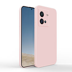 Silikon Hülle Handyhülle Ultra Dünn Flexible Schutzhülle 360 Grad Ganzkörper Tasche YK4 für Vivo X80 Lite 5G Rosa