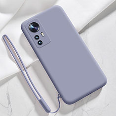 Silikon Hülle Handyhülle Ultra Dünn Flexible Schutzhülle 360 Grad Ganzkörper Tasche YK8 für Xiaomi Mi 12T 5G Lavendel Grau