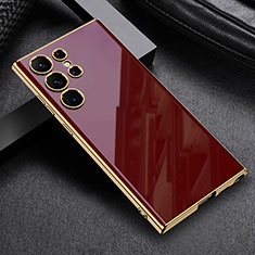 Silikon Hülle Handyhülle Ultra Dünn Flexible Schutzhülle Tasche AC1 für Samsung Galaxy S21 Ultra 5G Rot