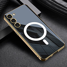 Silikon Hülle Handyhülle Ultra Dünn Flexible Schutzhülle Tasche mit Mag-Safe Magnetic Magnetisch für Samsung Galaxy S21 Plus 5G Schwarz