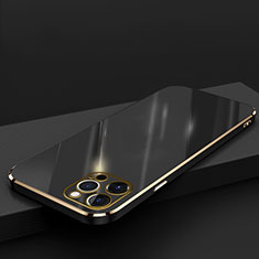 Silikon Hülle Handyhülle Ultra Dünn Flexible Schutzhülle Tasche S04 für Apple iPhone 14 Pro Max Schwarz
