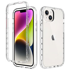 Silikon Hülle Handyhülle Ultra Dünn Flexible Schutzhülle Tasche Transparent Vorder und Rückseite 360 Grad Ganzkörper Farbverlauf für Apple iPhone 15 Klar