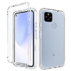 Silikon Hülle Handyhülle Ultra Dünn Flexible Schutzhülle Tasche Transparent Vorder und Rückseite 360 Grad Ganzkörper Farbverlauf für Google Pixel 4a 5G Klar