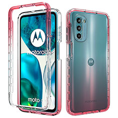 Silikon Hülle Handyhülle Ultra Dünn Flexible Schutzhülle Tasche Transparent Vorder und Rückseite 360 Grad Ganzkörper Farbverlauf für Motorola Moto Edge (2022) 5G Rot