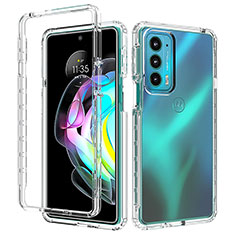 Silikon Hülle Handyhülle Ultra Dünn Flexible Schutzhülle Tasche Transparent Vorder und Rückseite 360 Grad Ganzkörper Farbverlauf für Motorola Moto Edge Lite 5G Klar