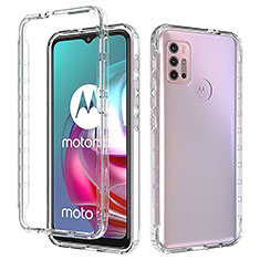 Silikon Hülle Handyhülle Ultra Dünn Flexible Schutzhülle Tasche Transparent Vorder und Rückseite 360 Grad Ganzkörper Farbverlauf für Motorola Moto G10 Klar