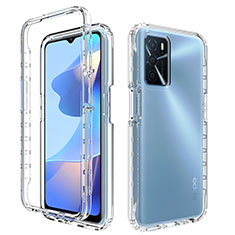 Silikon Hülle Handyhülle Ultra Dünn Flexible Schutzhülle Tasche Transparent Vorder und Rückseite 360 Grad Ganzkörper Farbverlauf für Oppo A16 Klar