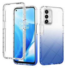 Silikon Hülle Handyhülle Ultra Dünn Flexible Schutzhülle Tasche Transparent Vorder und Rückseite 360 Grad Ganzkörper Farbverlauf für Oppo A54 5G Blau