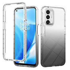 Silikon Hülle Handyhülle Ultra Dünn Flexible Schutzhülle Tasche Transparent Vorder und Rückseite 360 Grad Ganzkörper Farbverlauf für Oppo A54 5G Schwarz