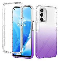 Silikon Hülle Handyhülle Ultra Dünn Flexible Schutzhülle Tasche Transparent Vorder und Rückseite 360 Grad Ganzkörper Farbverlauf für Oppo A54 5G Violett