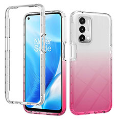 Silikon Hülle Handyhülle Ultra Dünn Flexible Schutzhülle Tasche Transparent Vorder und Rückseite 360 Grad Ganzkörper Farbverlauf für Oppo A93 5G Rot