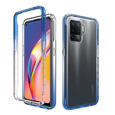 Silikon Hülle Handyhülle Ultra Dünn Flexible Schutzhülle Tasche Transparent Vorder und Rückseite 360 Grad Ganzkörper Farbverlauf für Oppo A94 4G Blau