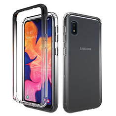 Silikon Hülle Handyhülle Ultra Dünn Flexible Schutzhülle Tasche Transparent Vorder und Rückseite 360 Grad Ganzkörper Farbverlauf für Samsung Galaxy A10e Dunkelgrau