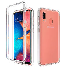 Silikon Hülle Handyhülle Ultra Dünn Flexible Schutzhülle Tasche Transparent Vorder und Rückseite 360 Grad Ganzkörper Farbverlauf für Samsung Galaxy A20 Klar