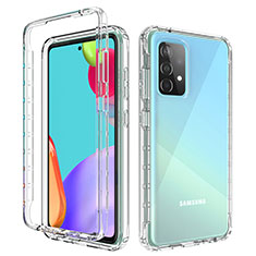 Silikon Hülle Handyhülle Ultra Dünn Flexible Schutzhülle Tasche Transparent Vorder und Rückseite 360 Grad Ganzkörper Farbverlauf für Samsung Galaxy A52 4G Klar
