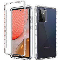 Silikon Hülle Handyhülle Ultra Dünn Flexible Schutzhülle Tasche Transparent Vorder und Rückseite 360 Grad Ganzkörper Farbverlauf für Samsung Galaxy A72 5G Klar