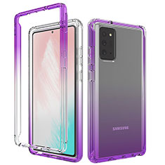 Silikon Hülle Handyhülle Ultra Dünn Flexible Schutzhülle Tasche Transparent Vorder und Rückseite 360 Grad Ganzkörper Farbverlauf für Samsung Galaxy Note 20 5G Violett