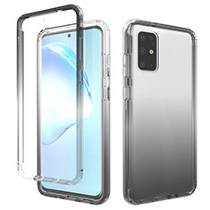 Silikon Hülle Handyhülle Ultra Dünn Flexible Schutzhülle Tasche Transparent Vorder und Rückseite 360 Grad Ganzkörper Farbverlauf für Samsung Galaxy S20 Plus 5G Dunkelgrau