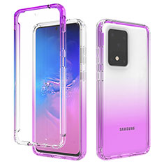 Silikon Hülle Handyhülle Ultra Dünn Flexible Schutzhülle Tasche Transparent Vorder und Rückseite 360 Grad Ganzkörper Farbverlauf für Samsung Galaxy S20 Ultra 5G Violett