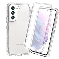 Silikon Hülle Handyhülle Ultra Dünn Flexible Schutzhülle Tasche Transparent Vorder und Rückseite 360 Grad Ganzkörper Farbverlauf für Samsung Galaxy S22 5G Klar