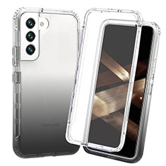 Silikon Hülle Handyhülle Ultra Dünn Flexible Schutzhülle Tasche Transparent Vorder und Rückseite 360 Grad Ganzkörper Farbverlauf für Samsung Galaxy S25 Plus 5G Schwarz