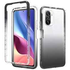 Silikon Hülle Handyhülle Ultra Dünn Flexible Schutzhülle Tasche Transparent Vorder und Rückseite 360 Grad Ganzkörper Farbverlauf für Xiaomi Mi 11X 5G Dunkelgrau