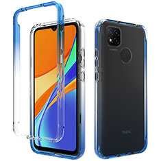 Silikon Hülle Handyhülle Ultra Dünn Flexible Schutzhülle Tasche Transparent Vorder und Rückseite 360 Grad Ganzkörper Farbverlauf für Xiaomi Redmi 9 Activ Dunkelgrau