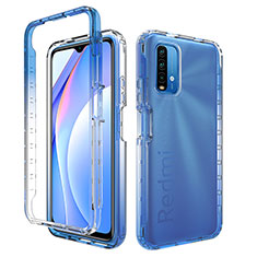 Silikon Hülle Handyhülle Ultra Dünn Flexible Schutzhülle Tasche Transparent Vorder und Rückseite 360 Grad Ganzkörper Farbverlauf für Xiaomi Redmi 9 Power Blau