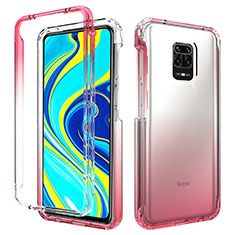 Silikon Hülle Handyhülle Ultra Dünn Flexible Schutzhülle Tasche Transparent Vorder und Rückseite 360 Grad Ganzkörper Farbverlauf für Xiaomi Redmi Note 9S Rot