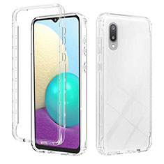 Silikon Hülle Handyhülle Ultra Dünn Flexible Schutzhülle Tasche Transparent Vorder und Rückseite 360 Grad Ganzkörper Farbverlauf JX1 für Samsung Galaxy A02 Klar