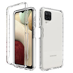 Silikon Hülle Handyhülle Ultra Dünn Flexible Schutzhülle Tasche Transparent Vorder und Rückseite 360 Grad Ganzkörper Farbverlauf JX1 für Samsung Galaxy A12 Nacho Klar