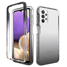 Silikon Hülle Handyhülle Ultra Dünn Flexible Schutzhülle Tasche Transparent Vorder und Rückseite 360 Grad Ganzkörper Farbverlauf JX1 für Samsung Galaxy A32 4G Schwarz