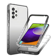 Silikon Hülle Handyhülle Ultra Dünn Flexible Schutzhülle Tasche Transparent Vorder und Rückseite 360 Grad Ganzkörper Farbverlauf JX1 für Samsung Galaxy A52 4G Schwarz