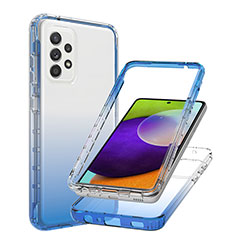 Silikon Hülle Handyhülle Ultra Dünn Flexible Schutzhülle Tasche Transparent Vorder und Rückseite 360 Grad Ganzkörper Farbverlauf JX1 für Samsung Galaxy A52s 5G Blau