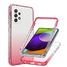 Silikon Hülle Handyhülle Ultra Dünn Flexible Schutzhülle Tasche Transparent Vorder und Rückseite 360 Grad Ganzkörper Farbverlauf JX1 für Samsung Galaxy A52s 5G Rot