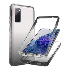 Silikon Hülle Handyhülle Ultra Dünn Flexible Schutzhülle Tasche Transparent Vorder und Rückseite 360 Grad Ganzkörper Farbverlauf JX1 für Samsung Galaxy S20 FE 4G Schwarz