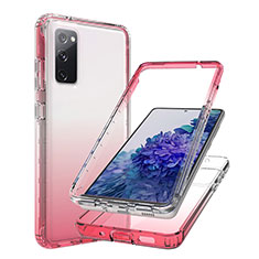 Silikon Hülle Handyhülle Ultra Dünn Flexible Schutzhülle Tasche Transparent Vorder und Rückseite 360 Grad Ganzkörper Farbverlauf JX1 für Samsung Galaxy S20 FE 5G Rot