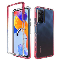 Silikon Hülle Handyhülle Ultra Dünn Flexible Schutzhülle Tasche Transparent Vorder und Rückseite 360 Grad Ganzkörper Farbverlauf JX1 für Xiaomi Redmi Note 12 Pro 4G Rot