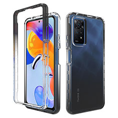 Silikon Hülle Handyhülle Ultra Dünn Flexible Schutzhülle Tasche Transparent Vorder und Rückseite 360 Grad Ganzkörper Farbverlauf JX1 für Xiaomi Redmi Note 12 Pro 4G Schwarz