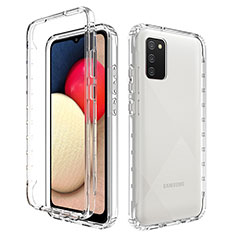 Silikon Hülle Handyhülle Ultra Dünn Flexible Schutzhülle Tasche Transparent Vorder und Rückseite 360 Grad Ganzkörper Farbverlauf JX4 für Samsung Galaxy A03s Klar