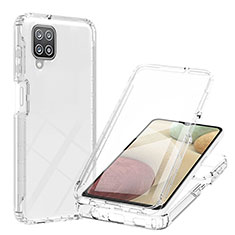 Silikon Hülle Handyhülle Ultra Dünn Flexible Schutzhülle Tasche Transparent Vorder und Rückseite 360 Grad Ganzkörper Farbverlauf YB1 für Samsung Galaxy A12 Nacho Klar