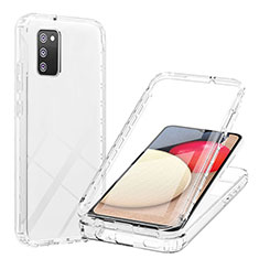 Silikon Hülle Handyhülle Ultra Dünn Flexible Schutzhülle Tasche Transparent Vorder und Rückseite 360 Grad Ganzkörper Farbverlauf ZJ1 für Samsung Galaxy A02s Klar