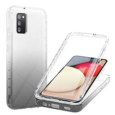 Silikon Hülle Handyhülle Ultra Dünn Flexible Schutzhülle Tasche Transparent Vorder und Rückseite 360 Grad Ganzkörper Farbverlauf ZJ1 für Samsung Galaxy A03s Schwarz