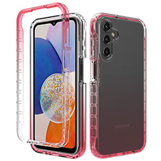 Silikon Hülle Handyhülle Ultra Dünn Flexible Schutzhülle Tasche Transparent Vorder und Rückseite 360 Grad Ganzkörper Farbverlauf ZJ1 für Samsung Galaxy A05s Rot