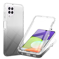 Silikon Hülle Handyhülle Ultra Dünn Flexible Schutzhülle Tasche Transparent Vorder und Rückseite 360 Grad Ganzkörper Farbverlauf ZJ1 für Samsung Galaxy A22 4G Schwarz