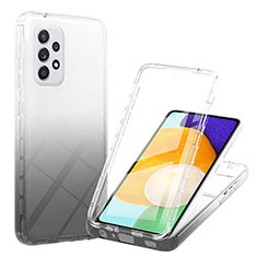 Silikon Hülle Handyhülle Ultra Dünn Flexible Schutzhülle Tasche Transparent Vorder und Rückseite 360 Grad Ganzkörper Farbverlauf ZJ1 für Samsung Galaxy A52 5G Schwarz