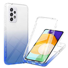 Silikon Hülle Handyhülle Ultra Dünn Flexible Schutzhülle Tasche Transparent Vorder und Rückseite 360 Grad Ganzkörper Farbverlauf ZJ1 für Samsung Galaxy A52s 5G Blau