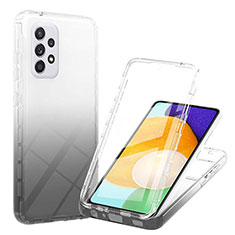 Silikon Hülle Handyhülle Ultra Dünn Flexible Schutzhülle Tasche Transparent Vorder und Rückseite 360 Grad Ganzkörper Farbverlauf ZJ1 für Samsung Galaxy A52s 5G Schwarz